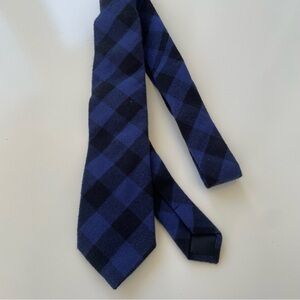 J.Crew Crewcuts Boys Royal Blue Black Flannel Plaid Tie ONE SIZE, NWT